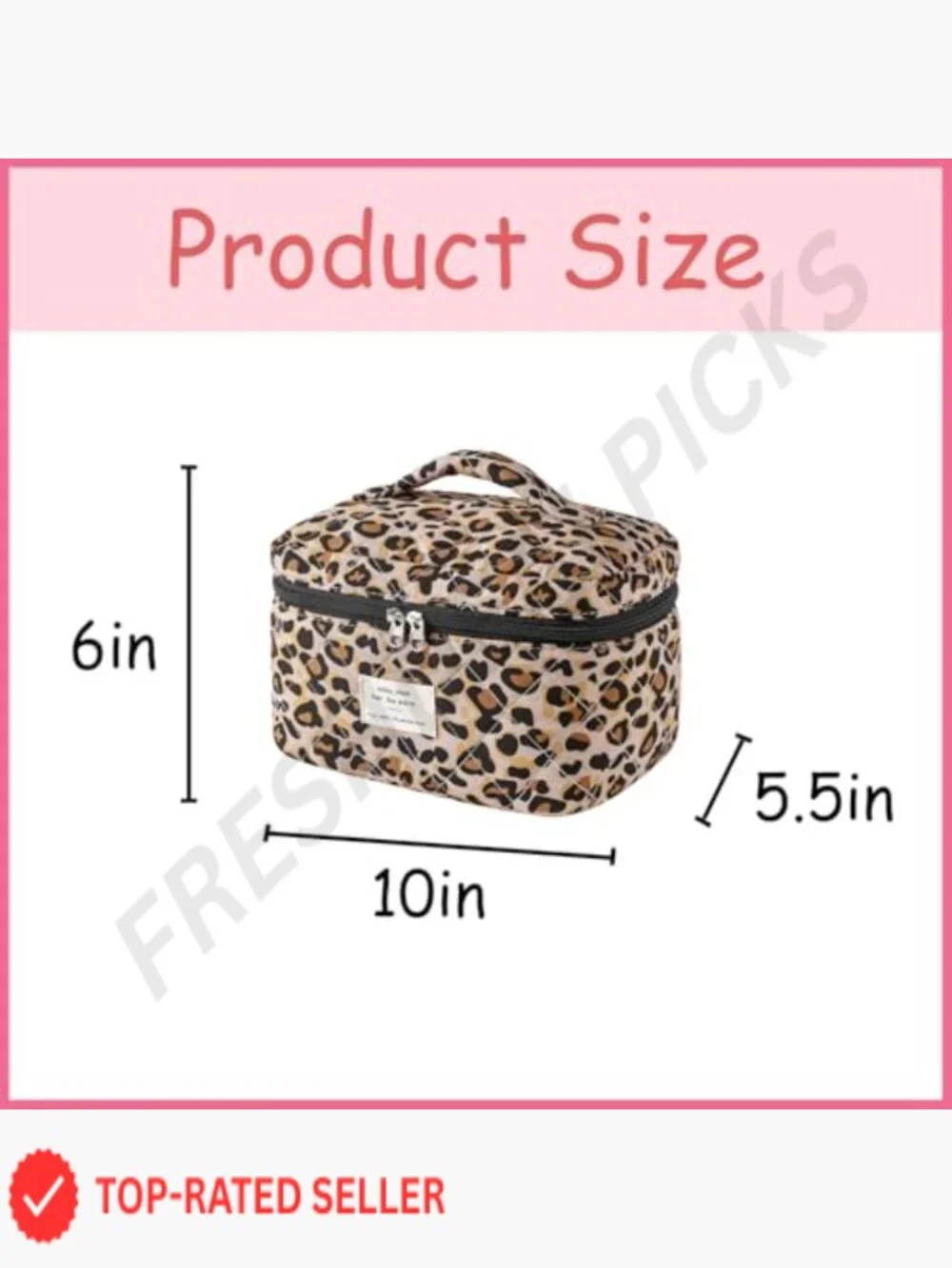 Large Quilted Travel Makeup Bag Floral Cotton Cosmetic Organizer Toiletry